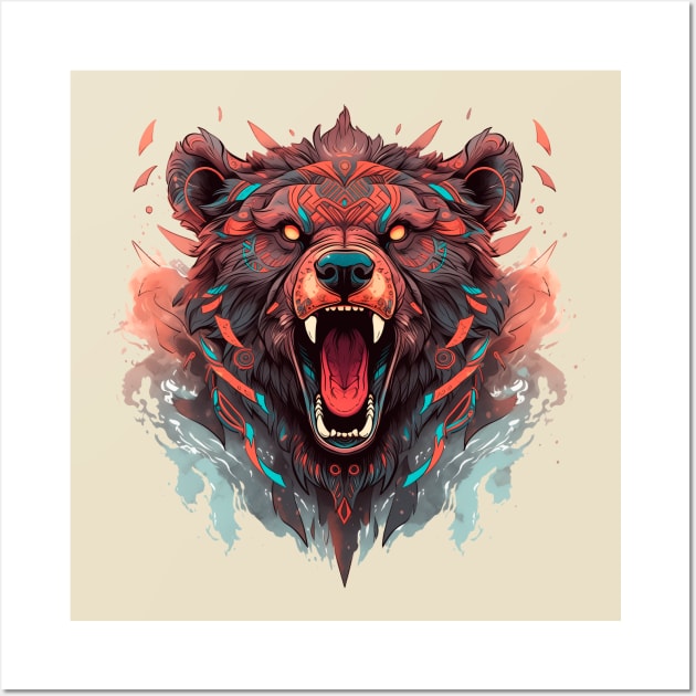 Tribal Bear Wall Art by albertocubatas